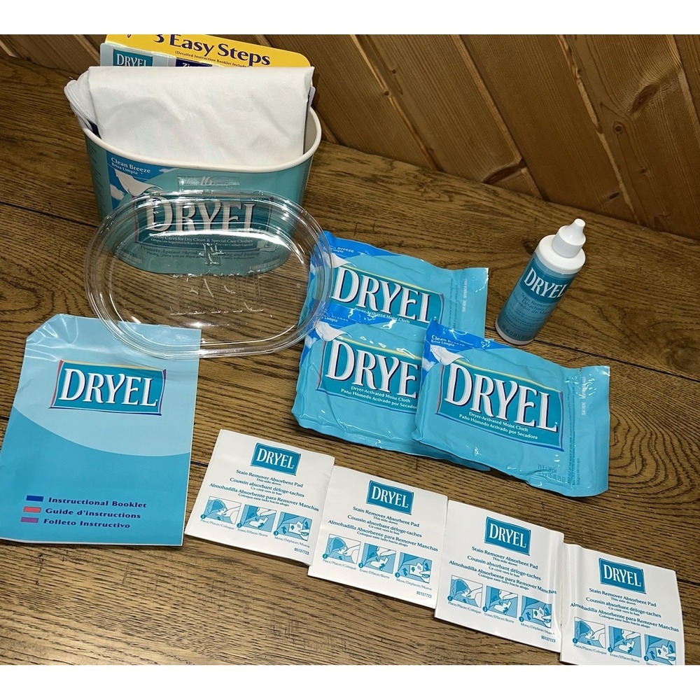 Dryel Home Dry Cleaning Starter Kit 3 Loads 12 Garments Clean Breeze 2003 Opened